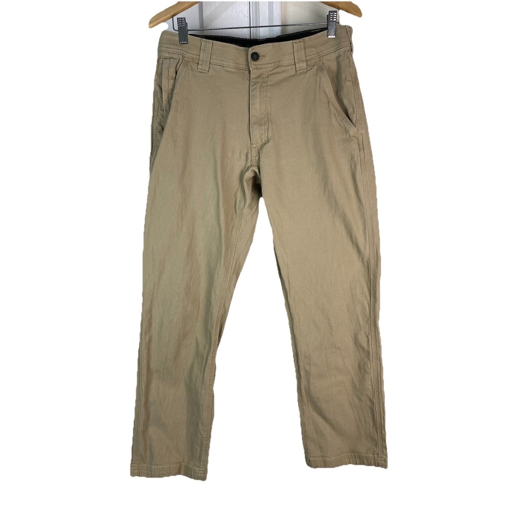 CAT Capterpillar Men's 32X30 Tan Cotton Stretch Elastic Waist Straight Leg Pants